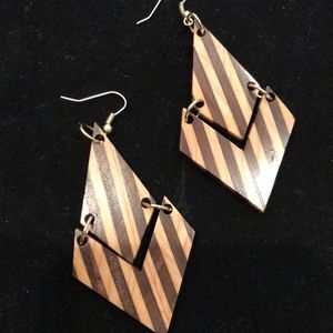 Handcrafted Walnut & Maple Wooden Earrings
